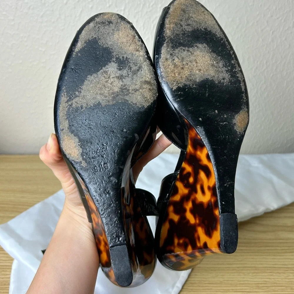 GUCCI Shoes Slingback Peep Toe Wedges - Picture 6 of 13